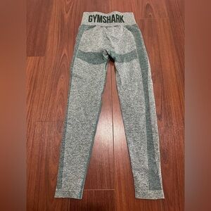 Gymshark Flex High Waisted Leggings Womens Small Green Tights Pants Logo Waist